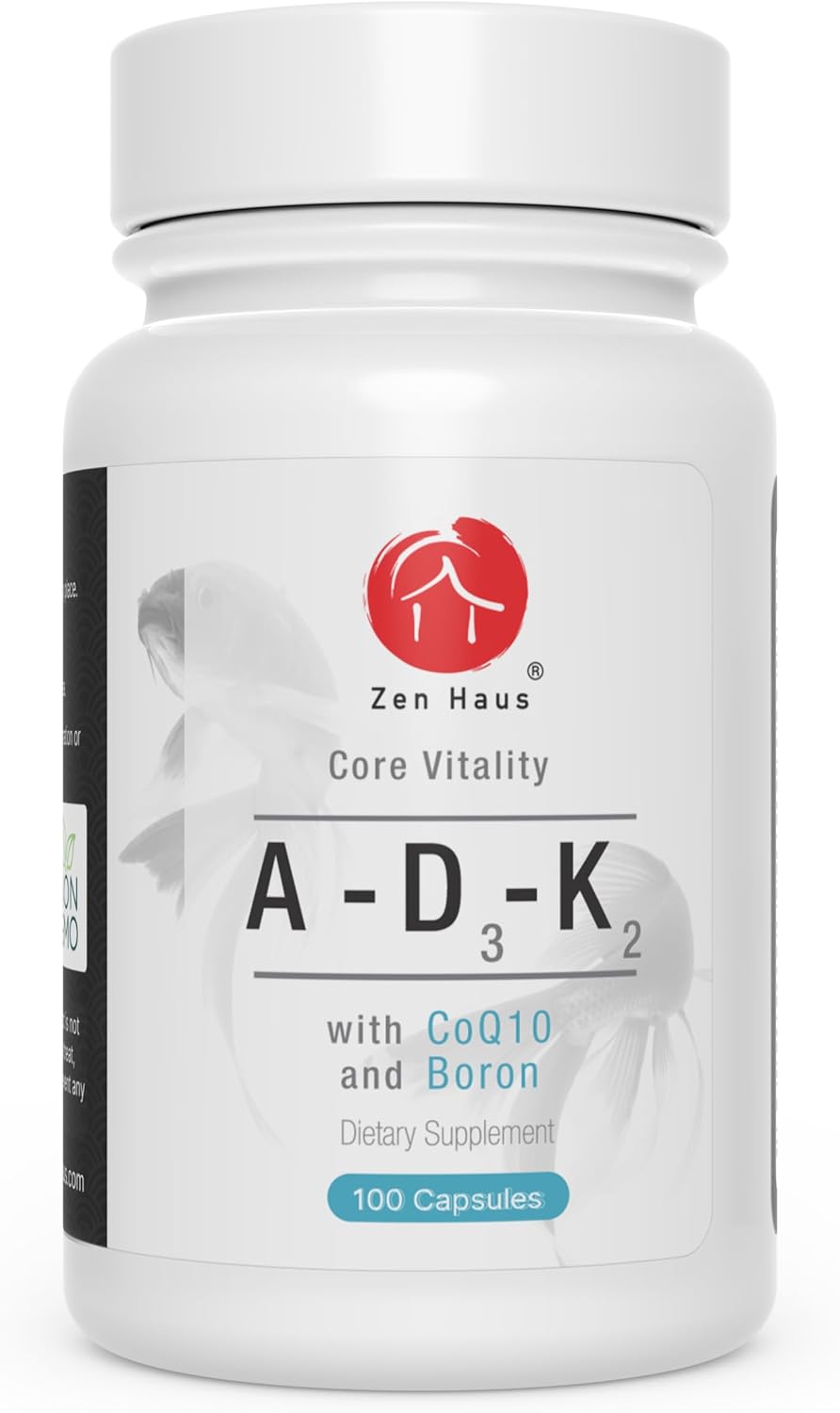 Zen Haus ADK Vitamins A D3 K2 E con CoQ10 y Ácido Alfa Lipoico – 100 cápsulas