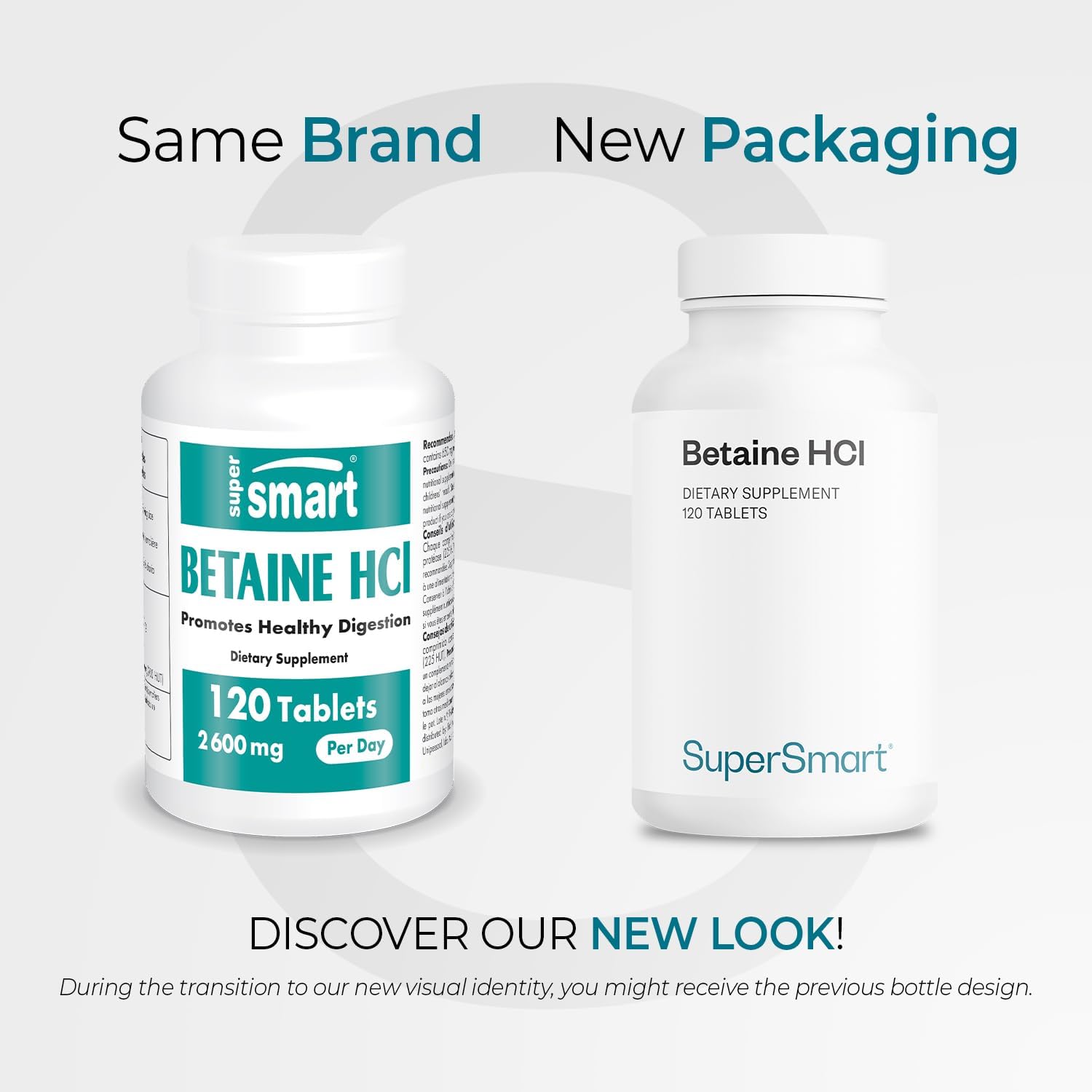 Supersmart - Betaina HCI 2600 mg - 120 Comprimidos - Fórmula de Ácido Clorhídrico para una Digestión Saludable