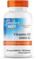 Doctor's Best Vitamina D3 5000 IU - 360 Cápsulas Blandas