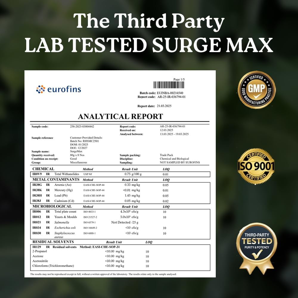 Mars Surgemax - Cápsulas Naturales con Shilajit y Safed Musli, 60 Cápsulas