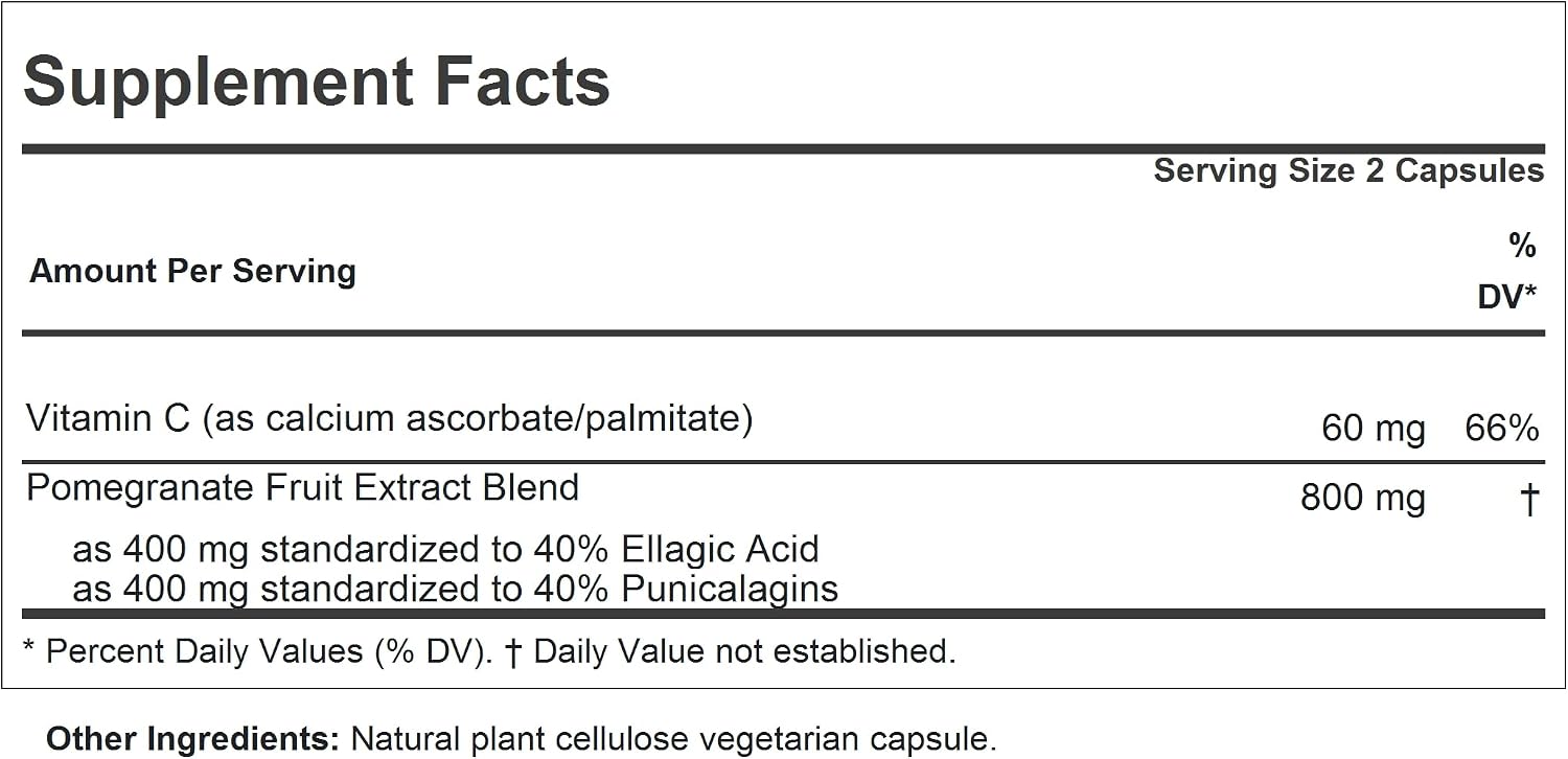 ANDREW LESSMAN Pomegranate 40-40 Complex 360 Capsules - High Potency Pomegranate Extract, Sugar-Free and Additive-Free