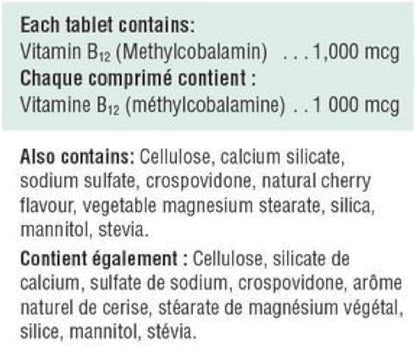 Jamieson Vitamina B12 Metilcobalamina – Sistema nervioso: mantiene el funcionamiento normal del sistema nervioso, – Image 2