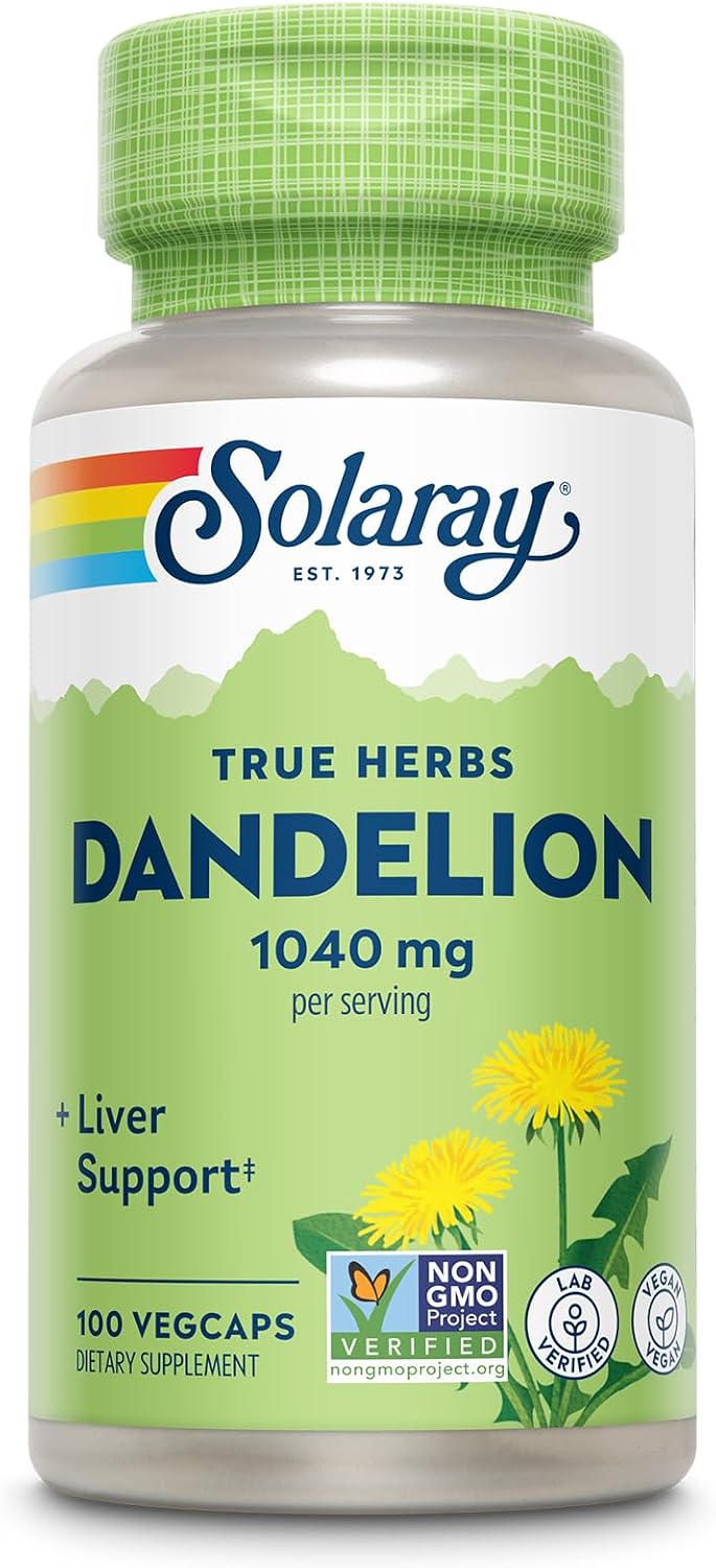 SOLARAY Dandelion Root - Kidney & Liver Support Supplement - 1,040 mg Per Serving - Vegan - 100 VegCaps