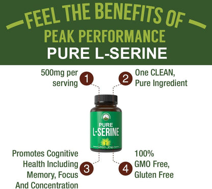Peak Performance L-Serina 500 mg - 60 – Fabricado en Estados Unidos bajo estrictas normas de Buenas Prácticas de – Image 2