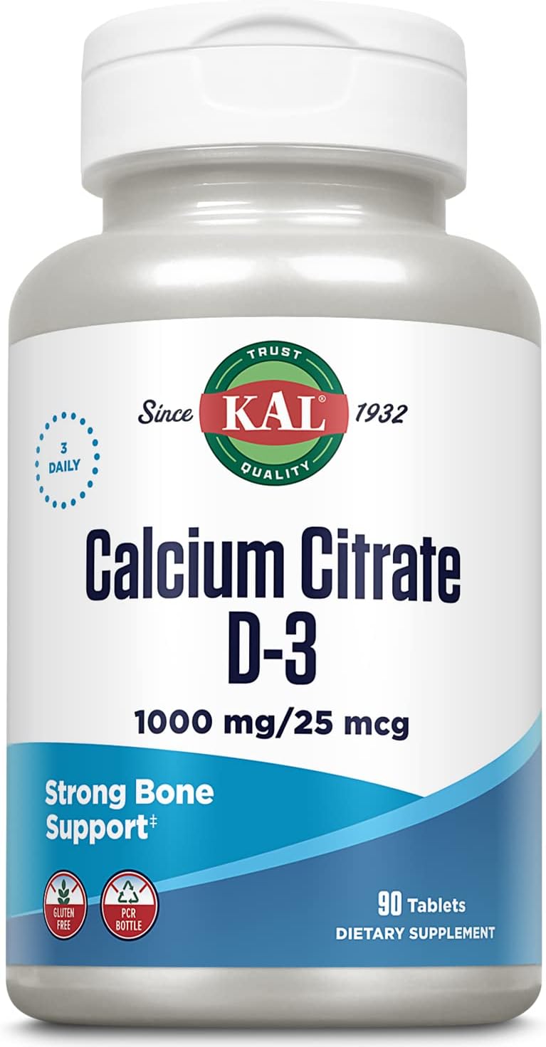 KAL Citrato de Calcio con Vitamina D3 - 1000 mg, 90 Comprimidos