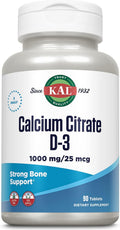 KAL Citrato de Calcio con Vitamina D3 - 1000 mg, 90 Comprimidos