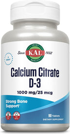 KAL Citrato de Calcio con Vitamina D3 - 1000 mg, 90 Comprimidos
