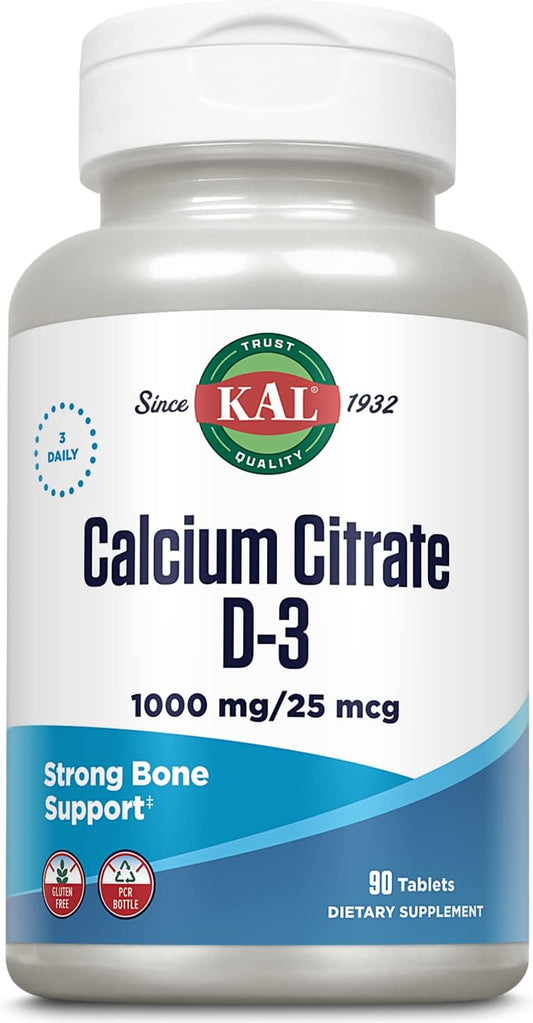 KAL Citrato de Calcio con Vitamina D3 - 1000 mg, 90 Comprimidos