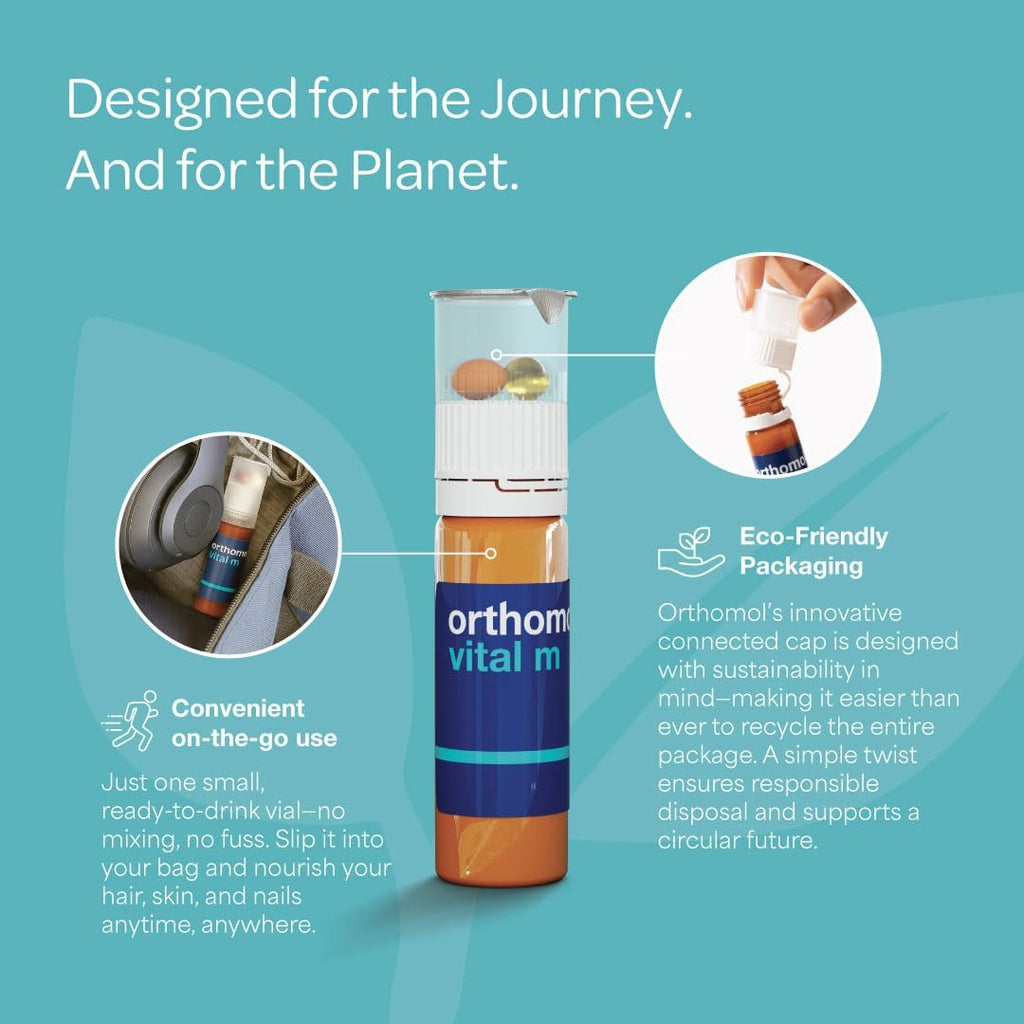 Orthomol Vital M – Multivitamínico diario para hombres, 30 días, Líquido + Cápsulas