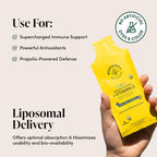 Kid's Immune Liposomal Vitamin C de Beekeeper's Naturals - 500 mg de Vitamina C con Saúco, Vitamina D, Propóleo y Miel - Sabor a Frutos del Bosque - 12 Sobres