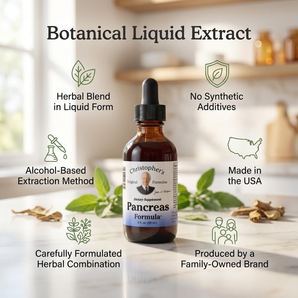 Christopher's Original Formulas - Fórmula Extracto de Páncreas, 59 ml