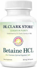 Dr. Clark Betaine HCL Digestive Enzymes - 100 Cápsulas de Gelatina, 425 mg