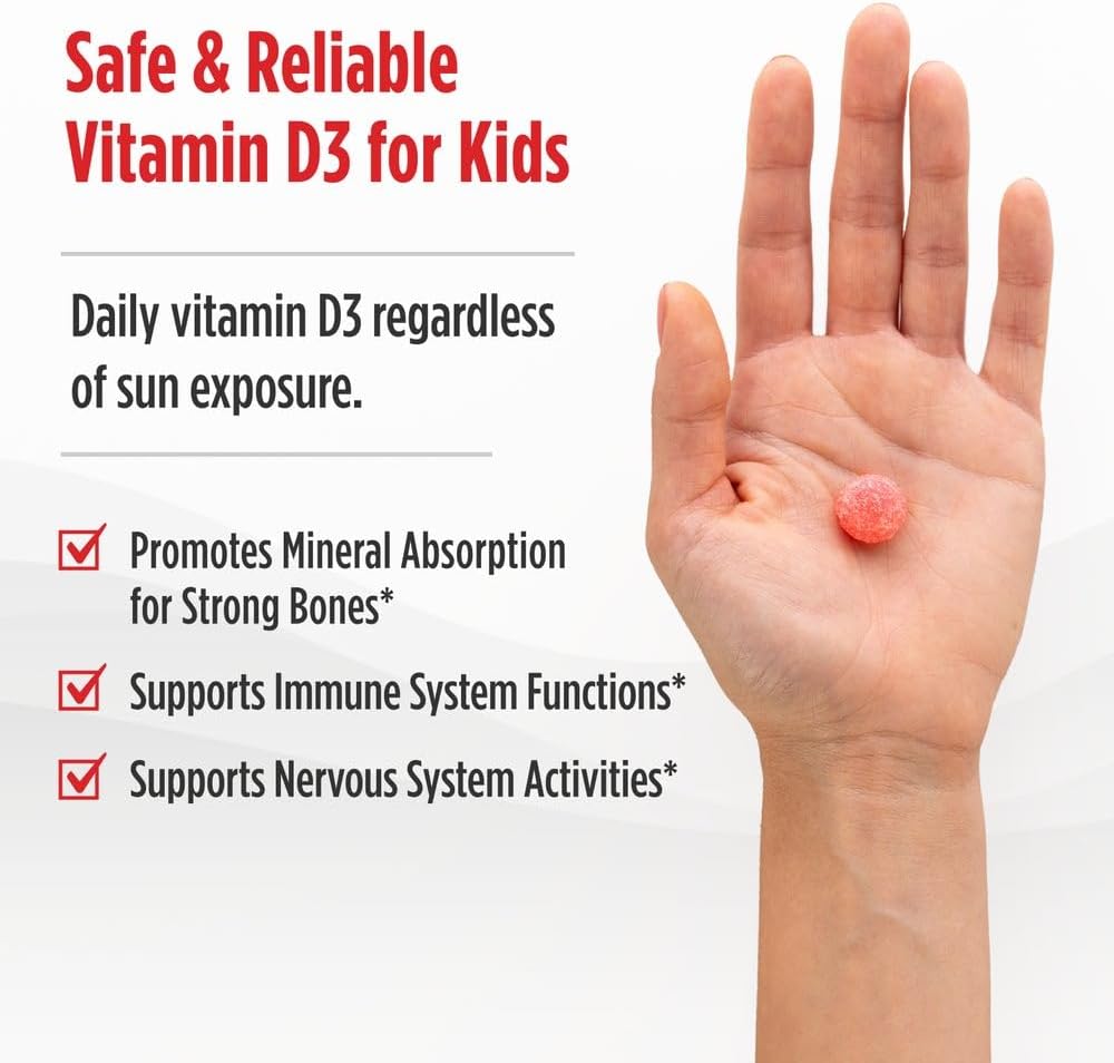 Nordic Naturals Gomitas de Vitamina D3 para Niños, Sabor Sandía Salvaje - 60 Gomitas - 400 UI