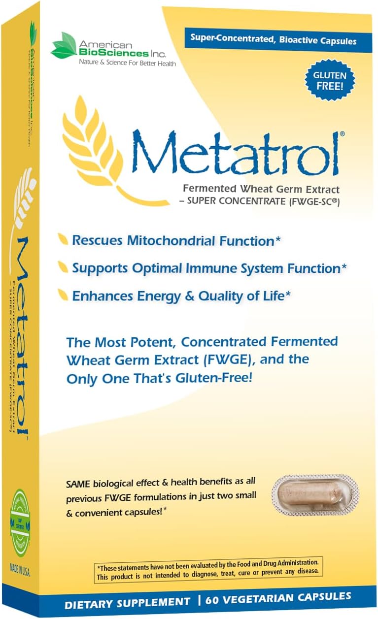 American BioSciences Metatrol - Lote de 2 Cajas - Extracto Fermentado de Germen de Trigo Superconcentrado, 60 Cápsulas
