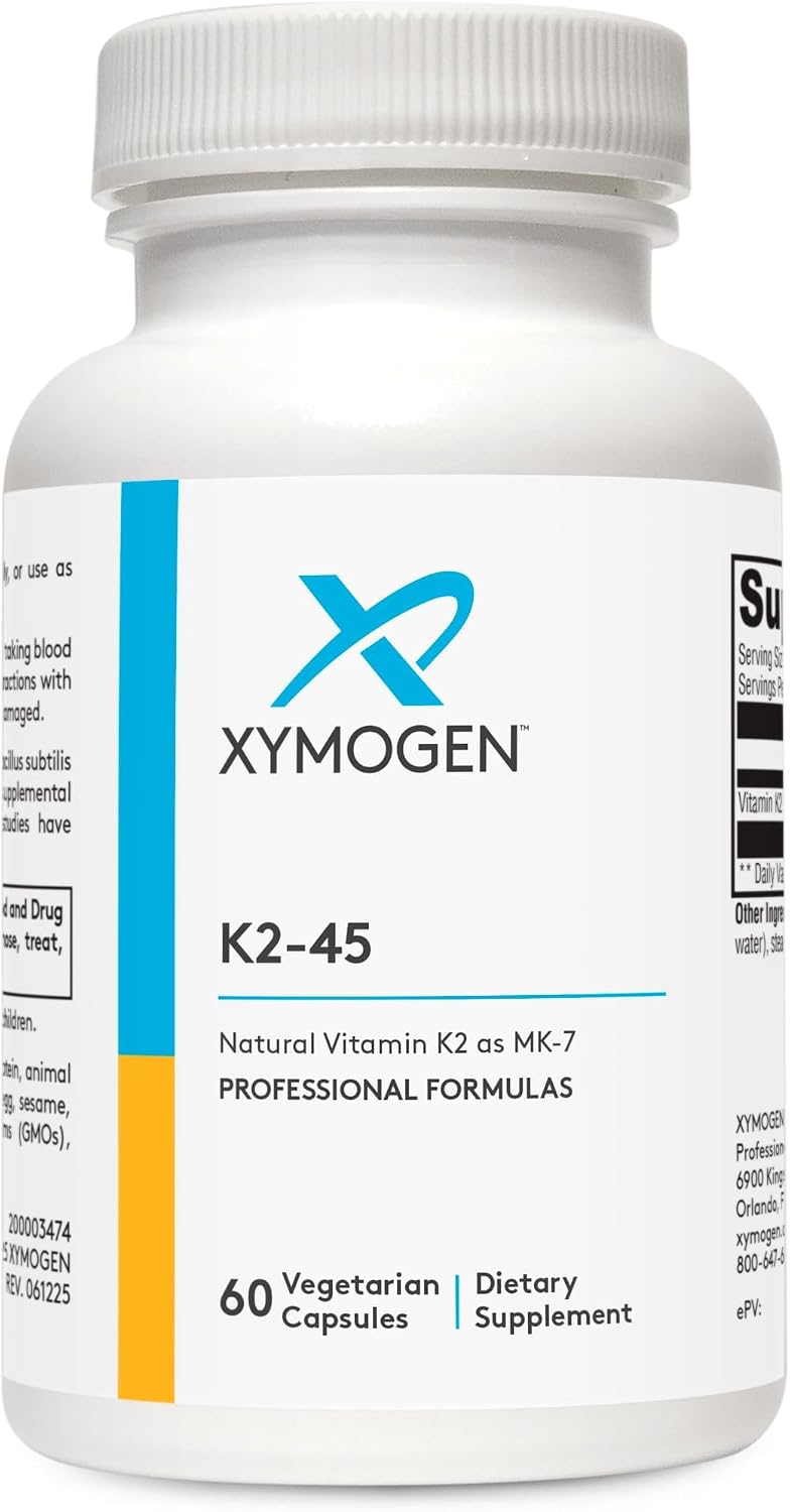 XYMOGEN K2-45 - 45 mcg de Vitamina K2 (MK-7) - 60 Cápsulas Vegetarianas