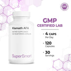Supersmart - AFA Extract 1000 mg daily (Patented) - Aphanizomenon Flos-Aquae - Blue-Green Algae Supplement | Non-GMO and Gluten-Free - 120 Vegetable Capsules