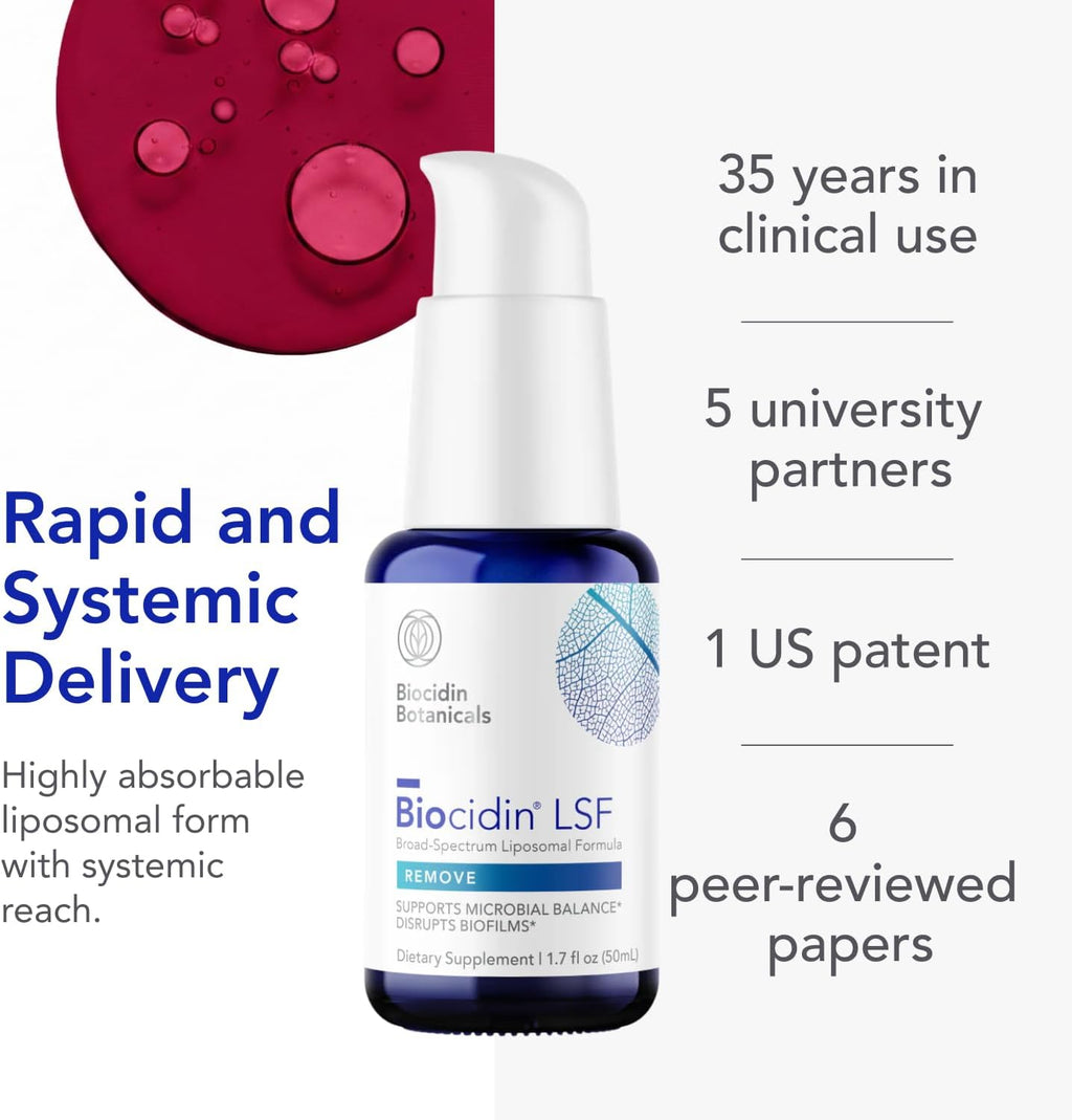 Biocidin LSF, Fórmula Liposomal para la Salud Intestinal y Defensa contra Biofilms (50 ml)