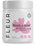 FLEUR Bloom & Glow Gummies para Cabello, Piel y Uñas - Suplemento con Biotina e Inositol - 60 Gominolas Veganas Sin Azúcar