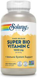 SOLARAY Super Bio Vitamin C 1000 mg with Bioflavonoids, Sustained Release, Vegan - 250 Capsules