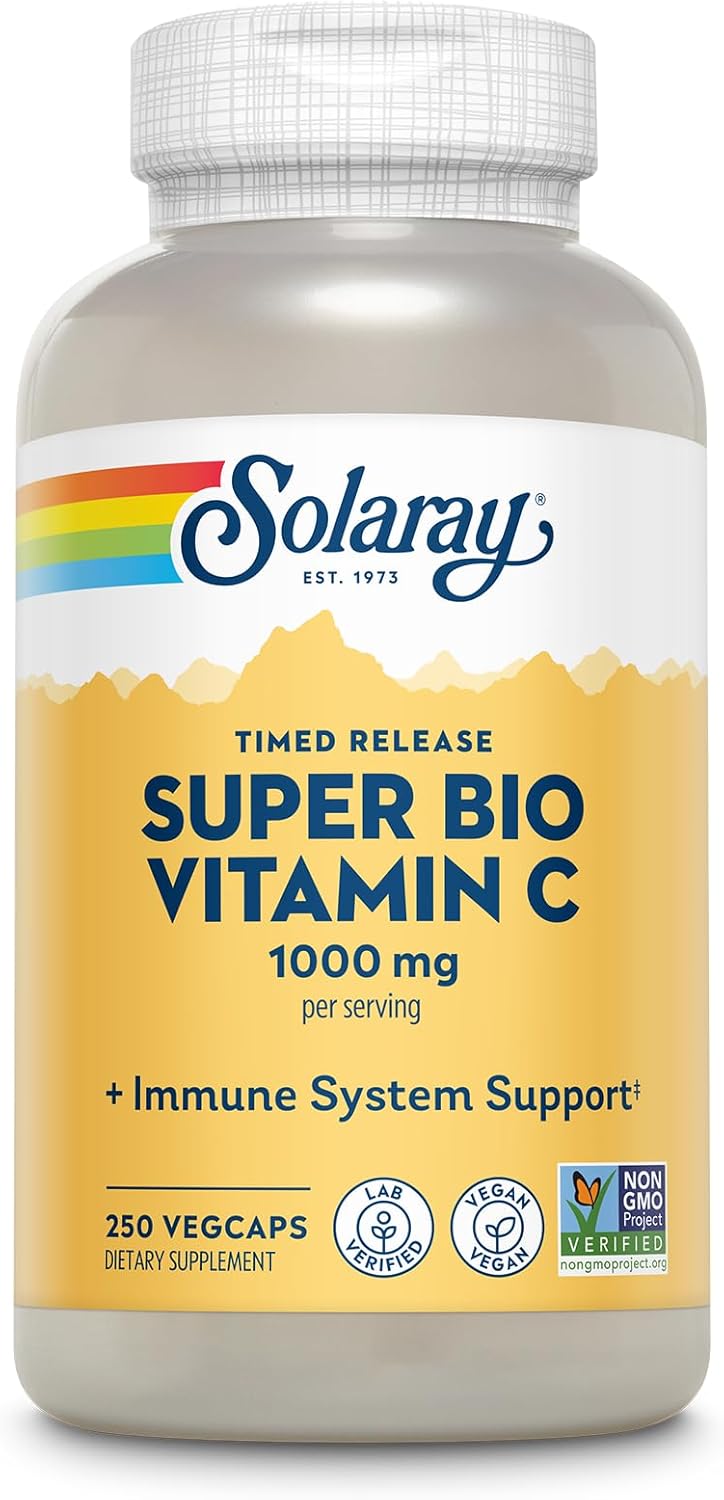 Solaray Super Bio Buffered Vitamin C 1000mg - Liberación Prolongada con Bioflavonoides - 360 Cápsulas