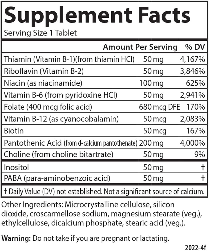 Carlson - B-Compleet 50, Balanced B Complex, 250 Tablets