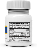 Superior Source Vitamina D3 5000 UI - 100 Tabletas Sublinguales de Disolución Rápida