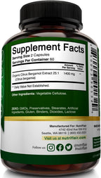 NutriFlair Bergamota Orgánica 1400mg (25:1) - 120 Cápsulas