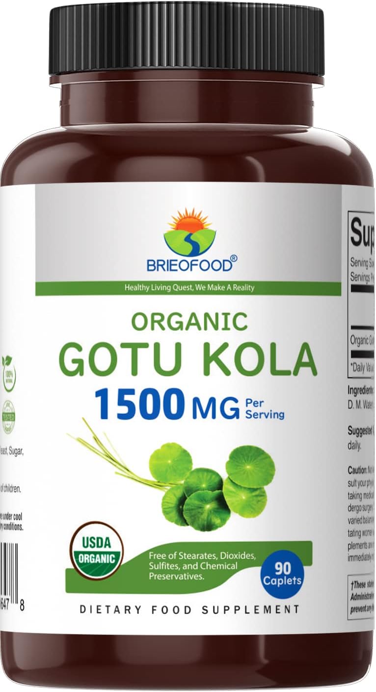 Gotu Kola Orgánico 1500mg, 90 Comprimidos Vegetarianos