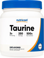 Nutricost Taurina en Polvo 250g - 125 Raciones, 2000mg por Ración