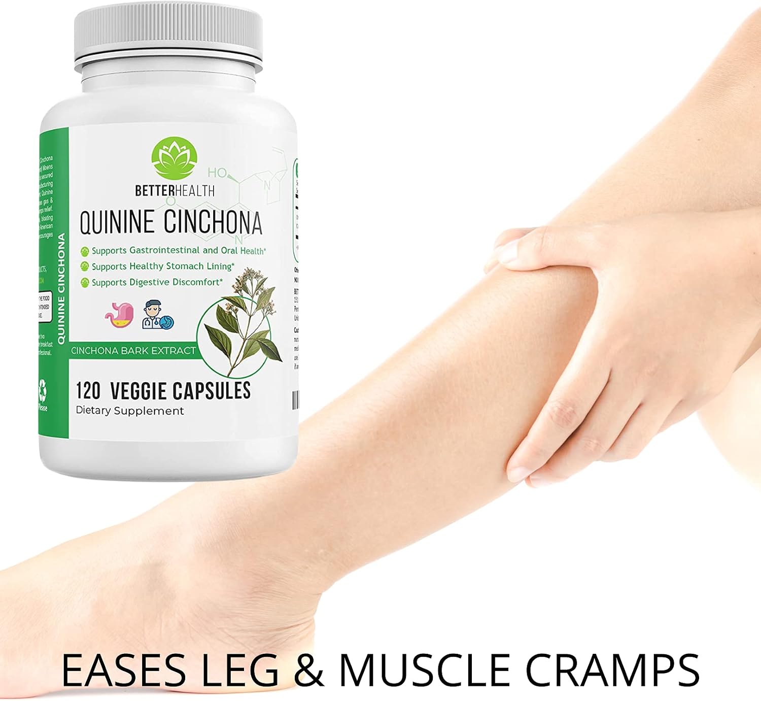 Better Health Quinine Cinchona Bark Extract - 500 mg, 120 Cápsulas