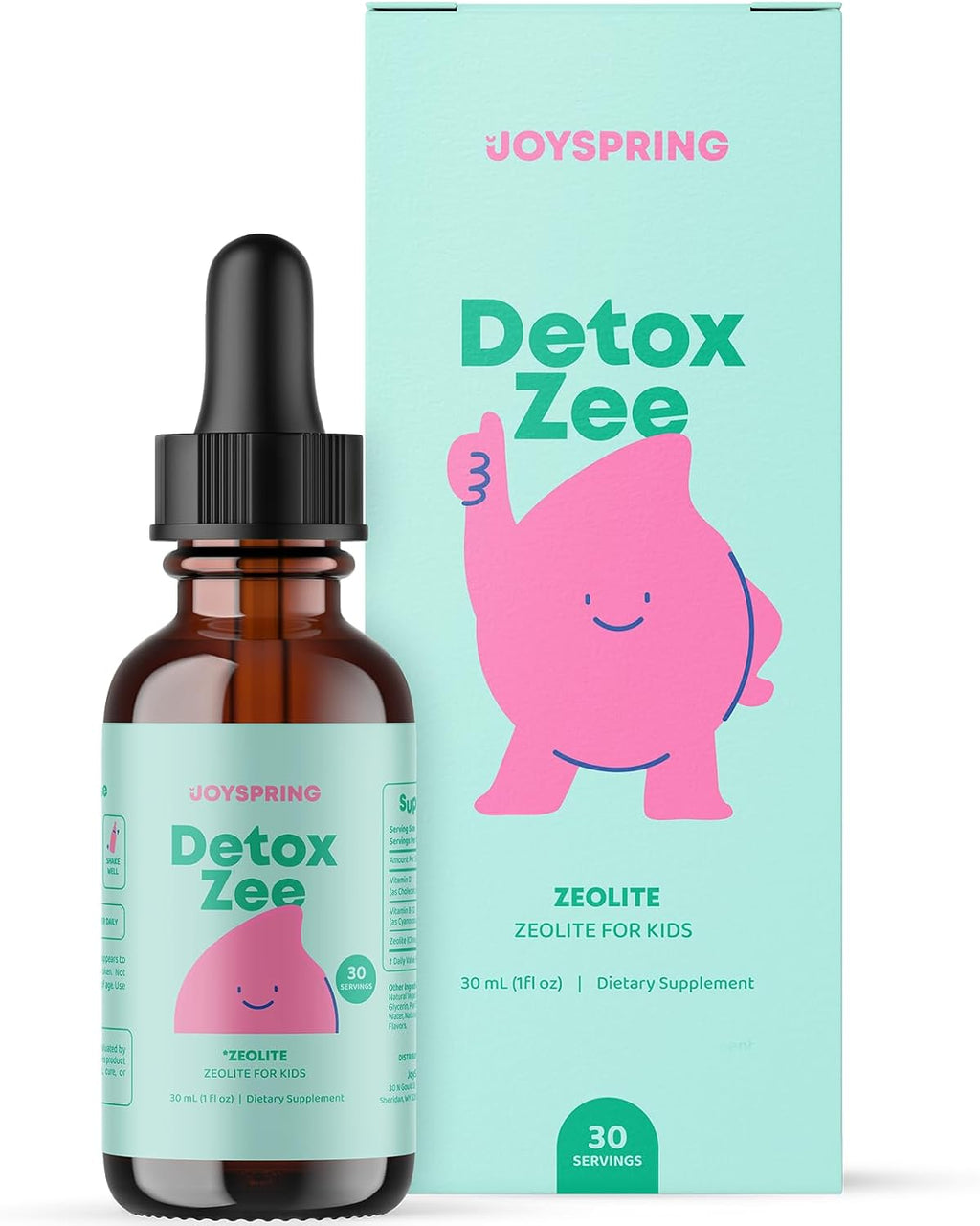 JoySpring DetoxZee Kids – Gotas de Zeolita con Vitamina D3 y B12 – Sabor a Bayas Suave – 30 Dosis