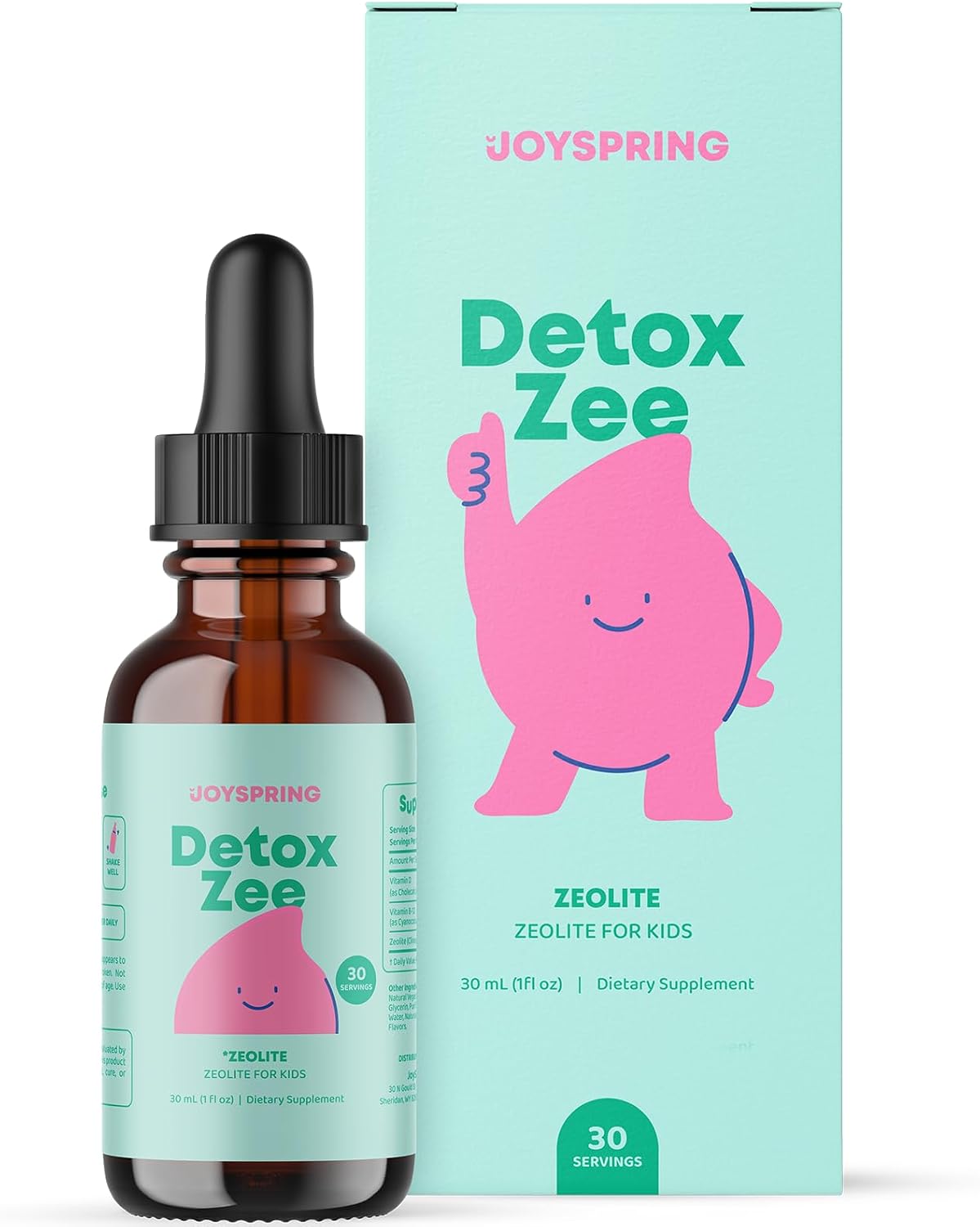 JoySpring DetoxZee Kids – Gotas de Zeolita con Vitamina D3 y B12 – Sabor a Bayas Suave – 30 Dosis