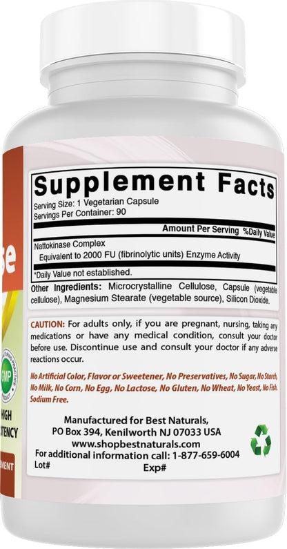 Best Naturals Nattokinase, 2000 FU, 100 mg, – Alta potencia: 2000 unidades de fibrinólisis (FU) por cápsula, – Image 6
