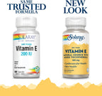 SOLARAY Dry Vitamin E 200 IU with Mixed Tocopherols, 100 Capsules