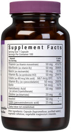 Bluebonnet Vitamin B Complex - Complejo de Vitaminas B - 100 Cápsulas Vegetales