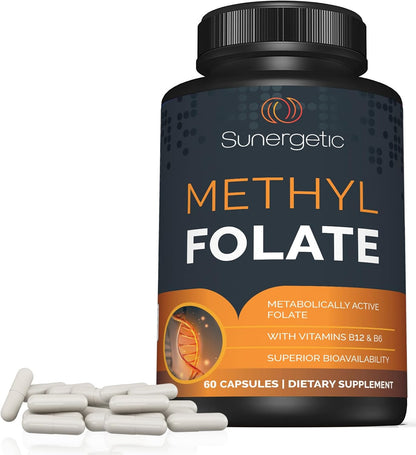 Sunergetic Premium Methyl Folate Supplement – with Methylated Vitamin B12 and Vitamin B6 – Metabolically Active Folate as – Image 6