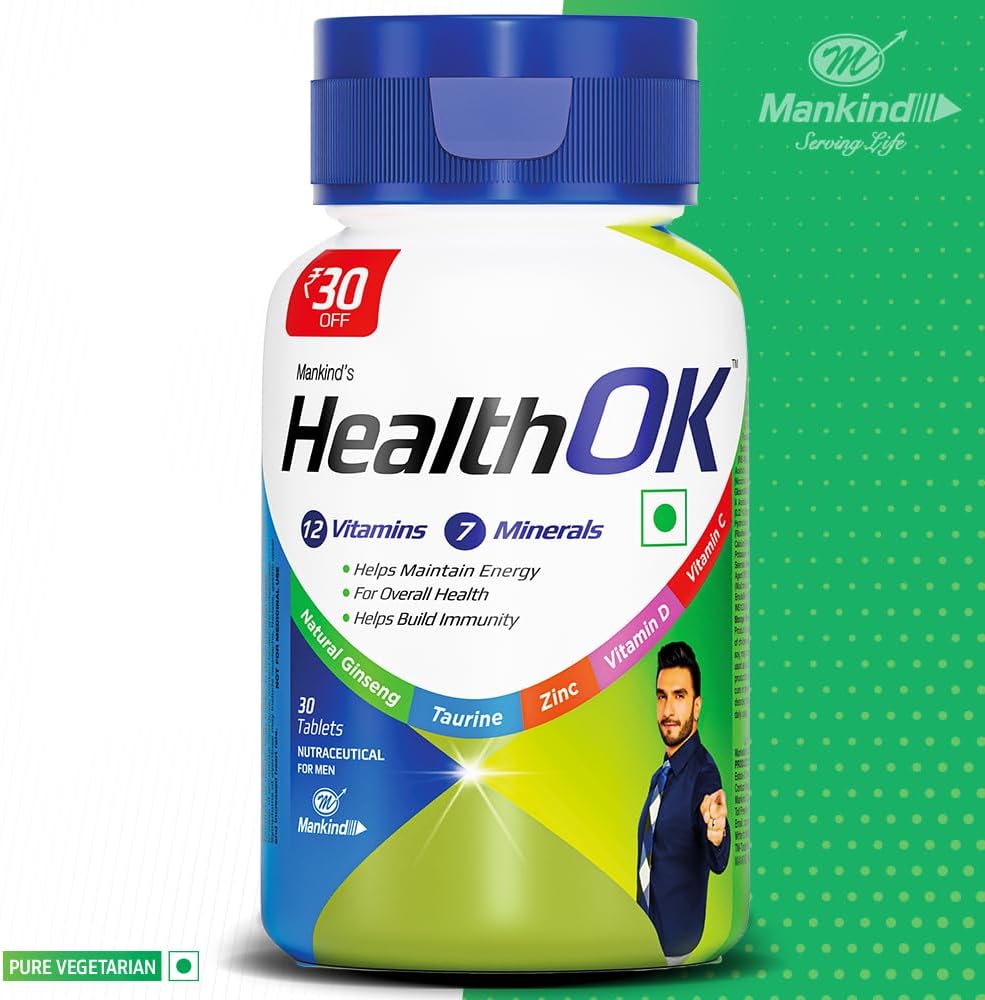 Health Ok Multivitamínico Completo con Minerales y Aminoácidos - 30 Comprimidos