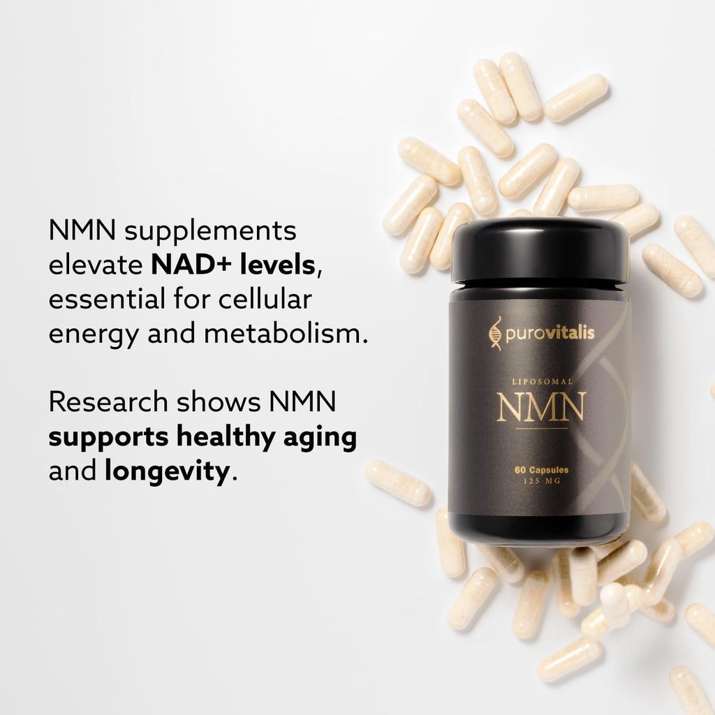 PUROVITALIS NMN Liposomal 250mg – Longevir Mononucleótido de Nicotinamida (60 Cápsulas Veganas)