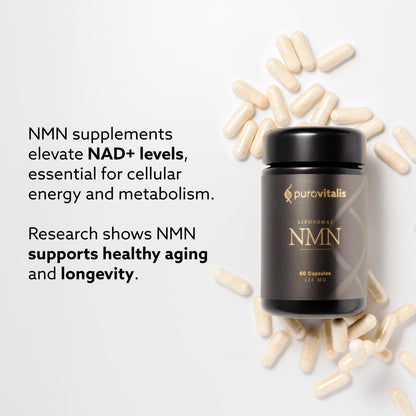 PUROVITALIS NMN Liposomal 250mg – Longevir Mononucleótido de Nicotinamida (60 Cápsulas Veganas) – Image 4