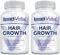 Research Verified Hair Growth Support - con Biotina, Saw Palmetto y Vitaminas - 360 Cápsulas (6 Meses)