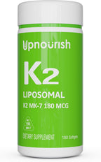UpNourish Liposomal Vitamin D3 50000 IU with 1000 mcg Vitamin K, High Dose Vitamin D3 K2, Vitamin D 50000 IU with K1, K2 MK-4 and MK-7, 120 Mini Softgels