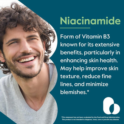 BESTVITE Niacinamida 500mg sin Rellenos - – Contribuye al funcionamiento normal del sistema nervioso. – Image 2