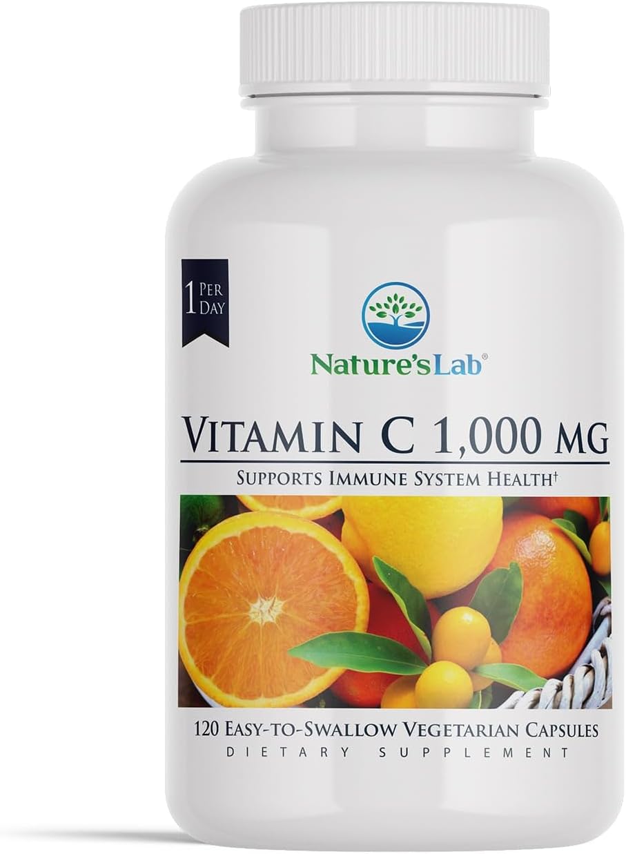 Nature's Lab Vitamina C 1000 mg, 120 cápsulas vegetarianas