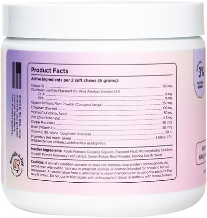 Bundle x Joy Suplemento para la Piel y el Pelaje de Perros, 90 Masticables Blandos con Probióticos, Calostro, Omega-3, – Image 6