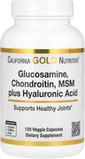 California Gold Nutrition Glucosamina, Condroitina, MSM y Ácido Hialurónico, 120 Cápsulas Vegetales