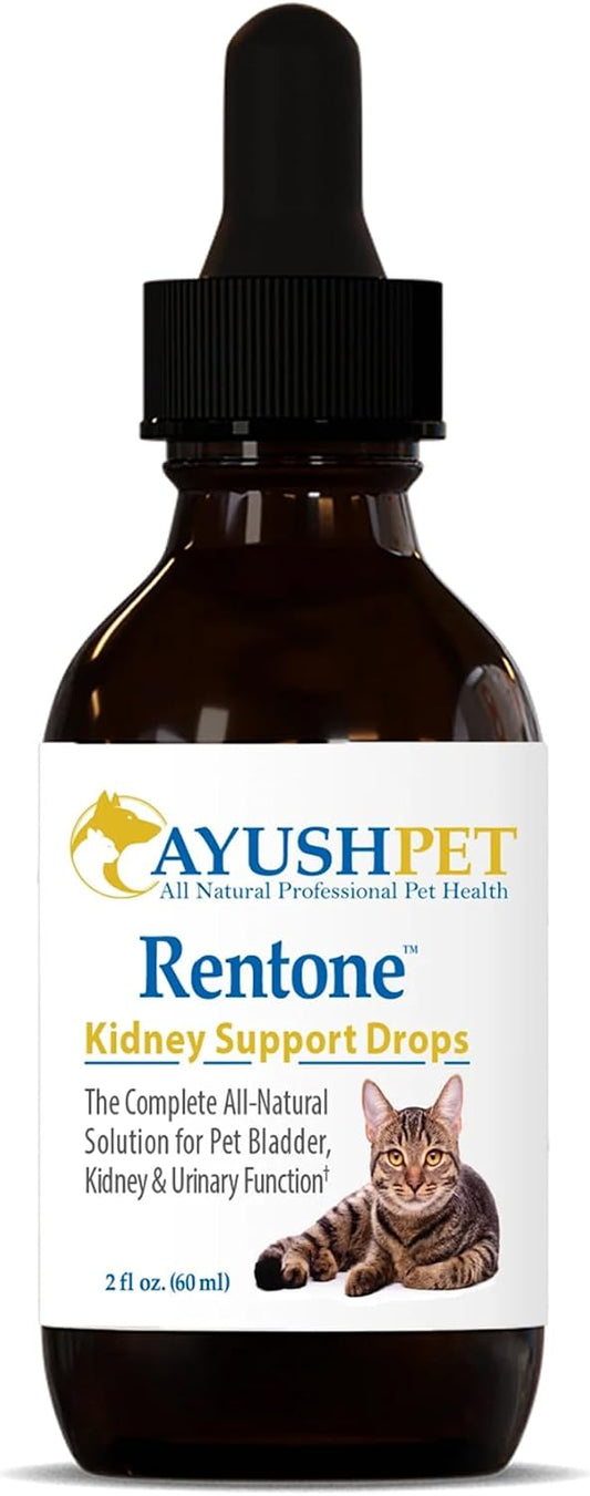 Ayush Pet Rentone - Apoyo Renal para Perros y Gatos, Gotas Líquidas Naturales, 59 ml