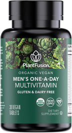 PlantFusion Multivitamínico Orgánico para Hombres - 30 Comprimidos Veganos