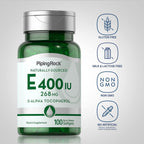 Piping Rock Vitamin E 400 IU Softgel Capsules | 268mg | 100 Pills | D-Alpha Tocopherol | Non-GMO, Gluten Free Supplement