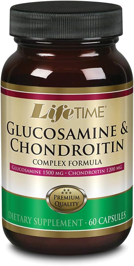 LIFETIME Complejo de Glucosamina Condroitina - 1500mg Glucosamina, 1200mg Condroitina, 60 Cápsulas