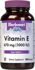 Bluebonnet Vitamina E 1000 UI con Tocoferoles Mixtos, 100 Cápsulas Blandas